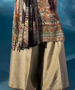Luxury Formal Skin Colour Printed &Amp; Embroidered Satin Silk Suit Mbps-W2505Sc 15 Mps W2505Offwhiteg Imanistudio.com