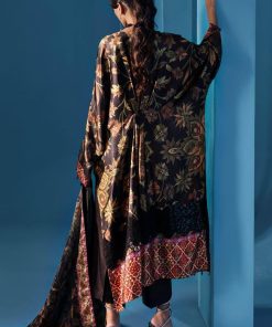 Luxury Formal Black Printed &Amp; Embroidered Satin Silk Kaftan Suit Mbps-W2507Bk 10 Mps W2507Kaftan Imanistudio.com