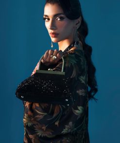 Luxury Formal Black Printed &Amp; Embroidered Satin Silk Kaftan Suit Mbps-W2507Bk 12 Mps W2507Kaftanb Imanistudio.com