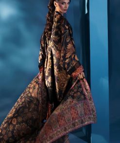 Luxury Formal Black Printed &Amp; Embroidered Satin Silk Kaftan Suit Mbps-W2507Bk 13 Mps W2507Kaftanc Imanistudio.com