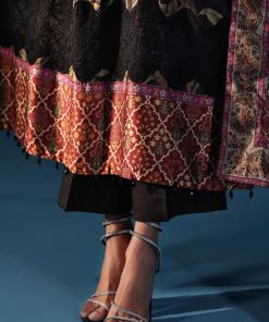 Luxury Formal Black Printed &Amp; Embroidered Satin Silk Kaftan Suit Mbps-W2507Bk 16 Mps W2507Kaftang Imanistudio.com