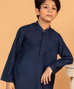 Boys Navy Blue 1Pcs Self Jacquard Kurta Imist-2504Nb 8 Navy 2504Boyc Imanistudio.com