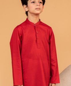 Boys Rio Red 2Pc Self Jacquard Kurta Trousers Suit Imist-2502Rr 6 Rio Red 2502Aboy Imanistudio.com