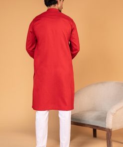 1Pc Men Self-Jacquard Rio Red Kurta Imist-2506Rr 8 Rio Red 2506Man Imanistudio.com