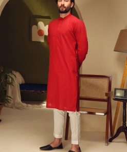 1PC Men Self-Jacquard Rio Red Kurta IMIST-2506RR