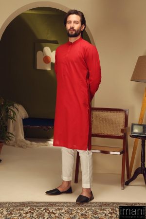 1PC Men Self-Jacquard Rio Red Kurta IMIST-2506RR