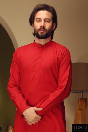 1Pc Men Self-Jacquard Rio Red Kurta Imist-2506Rr 6 Rio Red2506 Manc Imanistudio.com