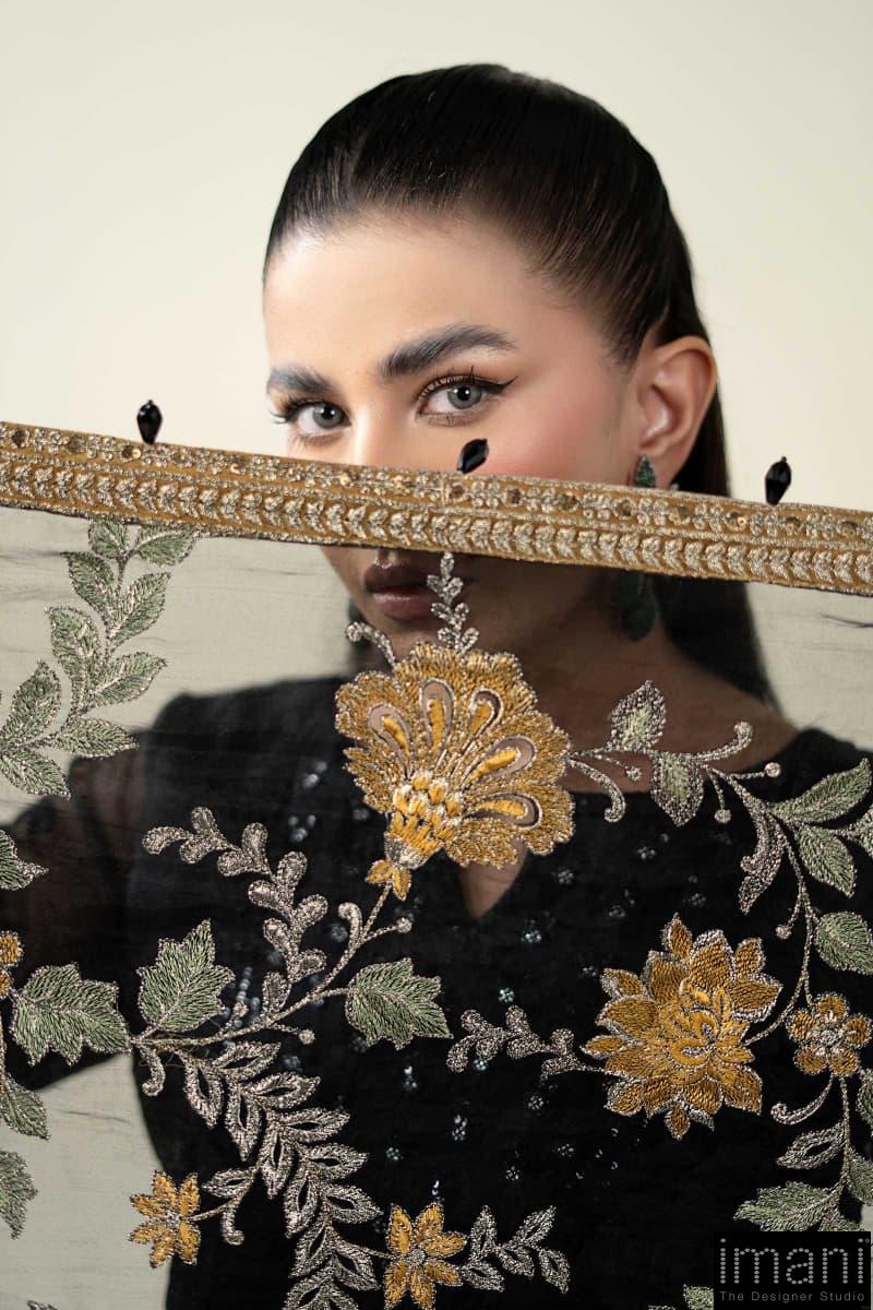 Luxury Formal Black Embroidered Organza Suit Mbds-W2507Bo 6 Luxury Formal Black Embroidered Organza Suit Mbds-W2507Bo - Image 6