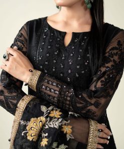 Luxury Formal Black Embroidered Organza Suit Mbds-W2507Bo 16 Sf Ef2309Blkf Imanistudio.com