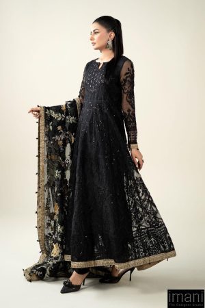 Luxury Formal Black Embroidered Organza Suit Mbds-W2507Bo 11 Sf Ef2309Blkj Imanistudio.com