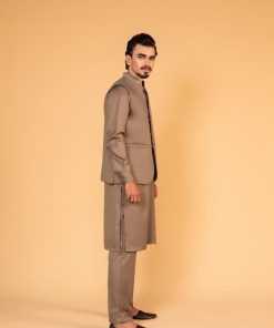 3Pcs Meraki Poly/Cotton Olive Kameez/Pants &Amp; Waistcoat Suit: Imist-2517Lv 12 Meraki Olivea Imanistudio.com