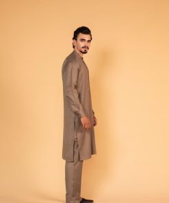 3Pcs Meraki Poly/Cotton Olive Kameez/Pants &Amp; Waistcoat Suit: Imist-2517Lv 9 Meraki Olivee Imanistudio.com