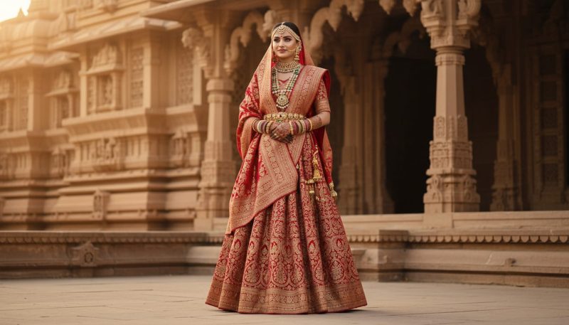 Types Of Lehenga: The Ultimate Guide To Choose Your Perfect Style 5 Bridal Wearing Traditional Banarsi Lehnga