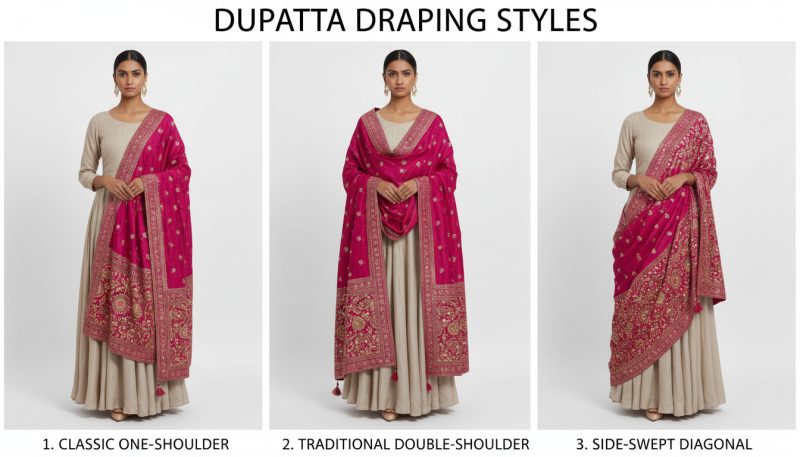How To Wear A Dupatta (Complete Step-By-Step Guide) 2 Dupatta Styling Variations