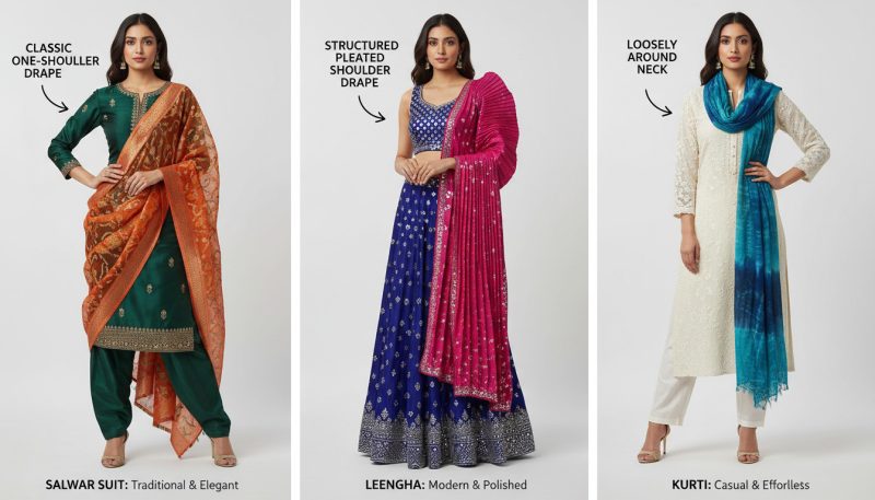 How To Wear A Dupatta (Complete Step-By-Step Guide) 3 Dupatta Draping Styles