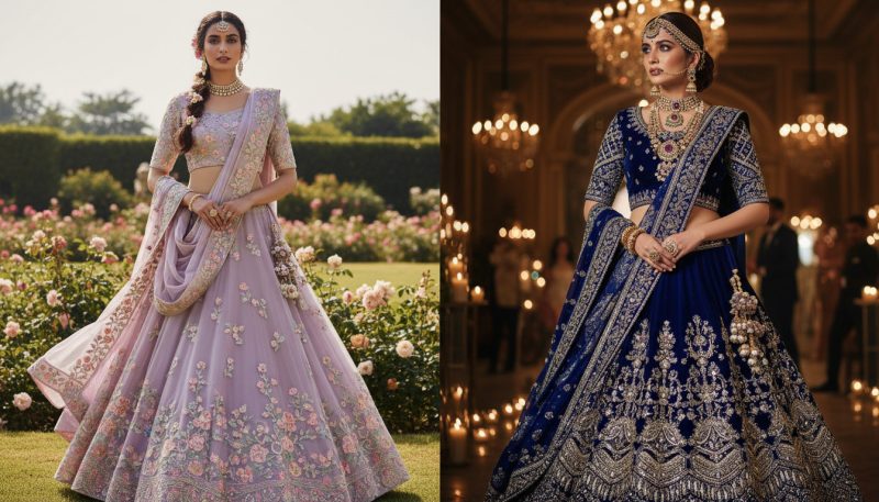 Lehenga Colour Combinations:trending Bridal &Amp; Wedding Picks (2026 Guide) 4 Women Wearing Modern Lehenga Styles