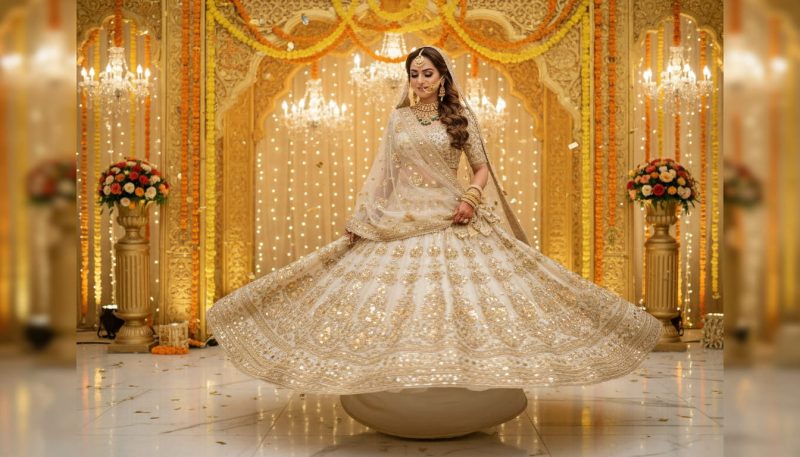 Types Of Lehenga: The Ultimate Guide To Choose Your Perfect Style 6 Women Wearing Bridal Umberlla Lehnga