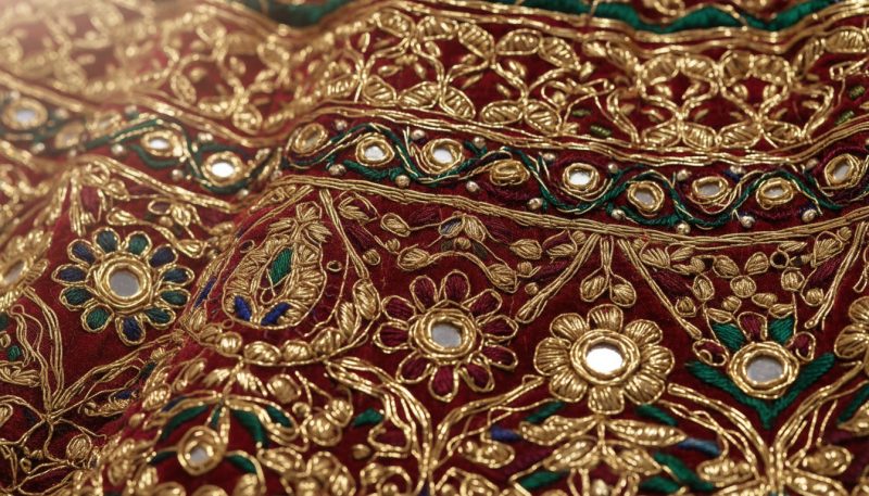 What Is A Lehenga? Meaning, History, Structure And Traditional Significance 3 Lehenga Embroidery Closeup