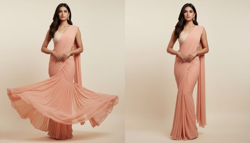 How To Wear Saree To Look Slim: A Complete Guide 2 Women Wearing Mermaid Saree