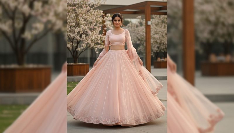 Types Of Lehenga: The Ultimate Guide To Choose Your Perfect Style 12 Women Wearing A Pastel Pink Panaled Lehnga