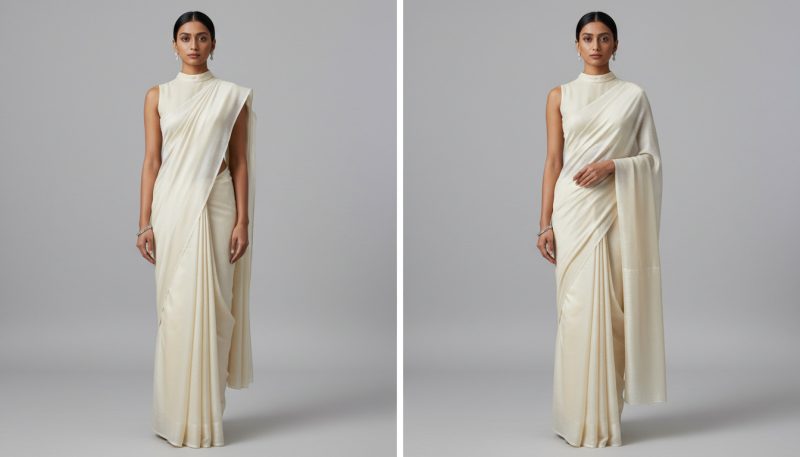 How To Wear Saree To Look Slim: A Complete Guide 3 Straight Vs Diagonal Pallu Comparison