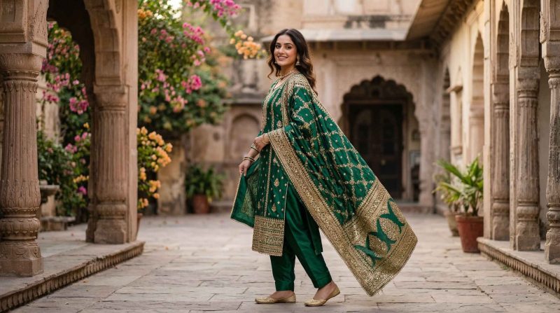How To Wear Heavy Dupatta With Salwar Suit: Elegant Draping Styles That Stay Comfortable 4 Flowing Dupatta Style