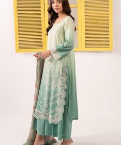 Luxury Pret Green Embroidered Dobby Lawn Suit Mbdw-Ef2663Go 9 Dw Ef2663 Imanistudio.com