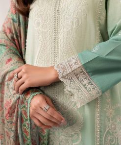 Luxury Pret Green Embroidered Dobby Lawn Suit Mbdw-Ef2663Go 13 Dw Ef2663E Imanistudio.com