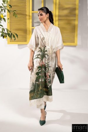 2Pcs Luxury Pret Off White Printed Embroidered Lawn Suit MBDW-EF26132WK
