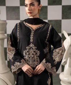 Luxury Pret Black Embroidered Dobby Lawn Suit Mbdw-Ef2620Bb 10 Dwef2620B Imanistudio.com