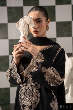 Luxury Pret Black Embroidered Dobby Lawn Suit Mbdw-Ef2620Bb 11 Dwef2620C Imanistudio.com