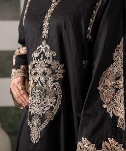 Luxury Pret Black Embroidered Dobby Lawn Suit Mbdw-Ef2620Bb 13 Dwef2620E Imanistudio.com