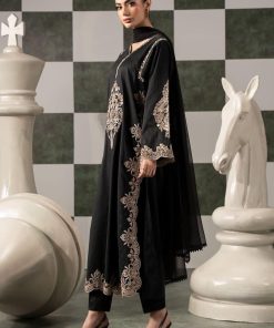 Luxury Pret Black Embroidered Dobby Lawn Suit Mbdw-Ef2620Bb 14 Dwef2620G Imanistudio.com