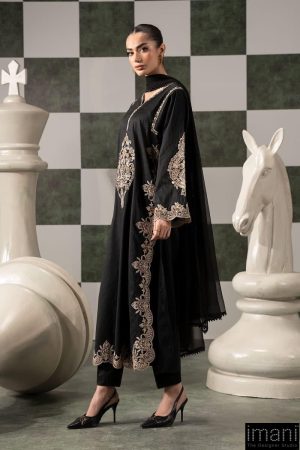 Luxury Pret Black Embroidered Dobby Lawn Suit Mbdw-Ef2620Bb 14 Dwef2620G Imanistudio.com
