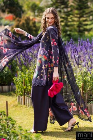 Luxury Pret Navy Blue Printed &Amp; Embroidered Lawn Suit Mbdw-Ef2654Np 8 Dwef2654E Imanistudio.com