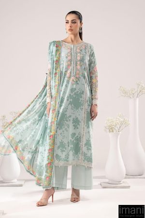 Luxury Pret Ferozi Printed & Embroidered Lawn Suit MBDW-EF2659FP