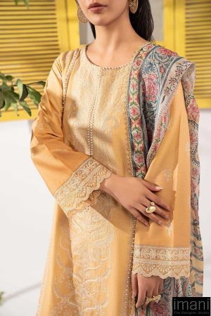 Luxury Pret Green Embroidered Dobby Lawn Suit Mbdw-Ef2663Mo 11 Dwef2663Yellowc Imanistudio.com