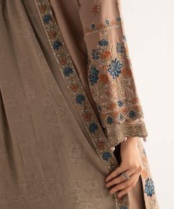 Luxury Pret Coffee Linen Embroidered Suit Mbdw-W2502Cf 17 Dww2502Beigef Imanistudio.com