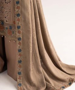 Luxury Pret Coffee Linen Embroidered Suit Mbdw-W2502Cf 19 Dww2502Beigeh Imanistudio.com
