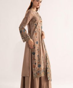 Luxury Pret Coffee Linen Embroidered Suit Mbdw-W2502Cf 12 Dww2502Beigek Imanistudio.com
