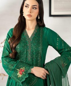 Luxury Pret Emerald Green Embroidered Linen Suit Mbdw-W2674Eg 15 Dww2574Greenb Imanistudio.com