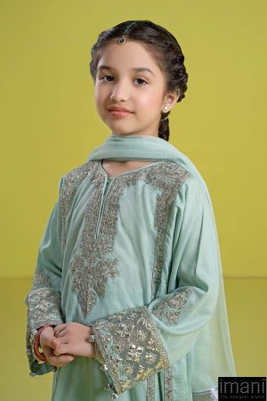 Maria.b Kids Wear Light Ferozi Embroidered Organza Suit Mbkd-Ef2602Fz 13 Mkd Ef2402 Ferozib Imanistudio.com