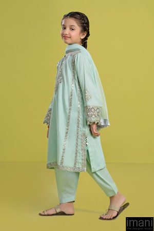 Maria.b Kids Wear Light Ferozi Embroidered Organza Suit Mbkd-Ef2602Fz 10 Mkd Ef2402 Ferozie Imanistudio.com