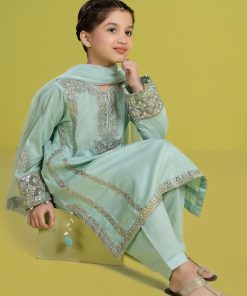 Maria.b Kids Wear Light Ferozi Embroidered Organza Suit Mbkd-Ef2602Fz 9 Mkd Ef2402 Ferozif Imanistudio.com