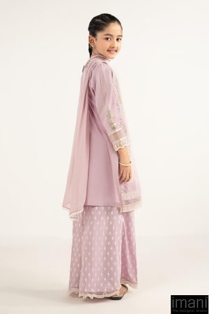Maria.b Kids Wear Lilac Embroidered Dobby Lawn Suit Mbkd-Ef2624Lc 14 Mkdef2624Purplea Imanistudio.com