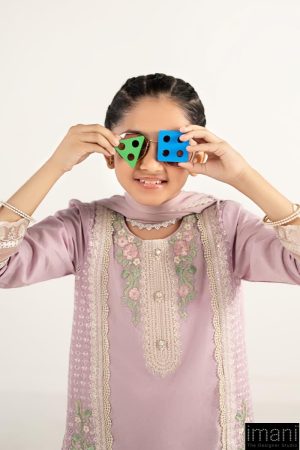 Maria.b Kids Wear Lilac Embroidered Dobby Lawn Suit Mbkd-Ef2624Lc 11 Mkdef2624Purpleb Imanistudio.com