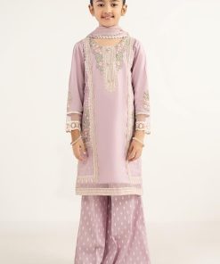Maria.B Kids Wear Lilac Embroidered Dobby Lawn Suit MBKD-EF2624LC