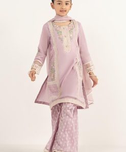 Maria.b Kids Wear Lilac Embroidered Dobby Lawn Suit Mbkd-Ef2624Lc 9 Mkdef2624Purplef Imanistudio.com