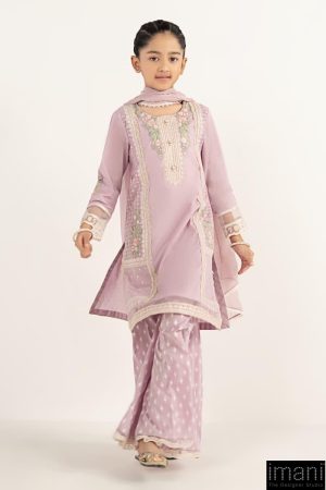 Maria.b Kids Wear Lilac Embroidered Dobby Lawn Suit Mbkd-Ef2624Lc 9 Mkdef2624Purplef Imanistudio.com