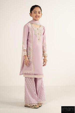 Maria.b Kids Wear Lilac Embroidered Dobby Lawn Suit Mbkd-Ef2624Lc 10 Mkdef2624Purpleg Imanistudio.com
